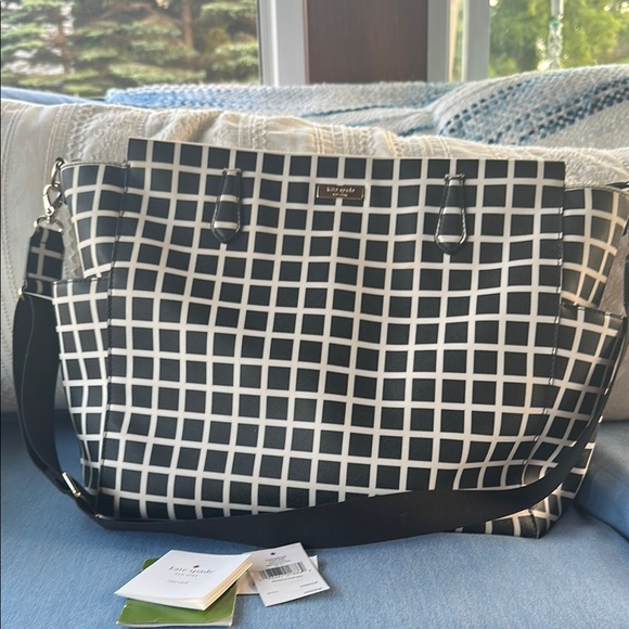 Kate Spade Black and White Geometric Tote